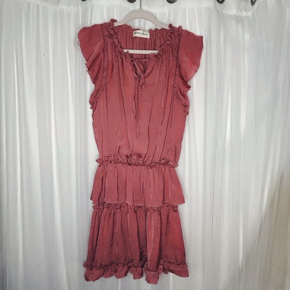 Pink Ruffled Tiered Mini Sundress - Picture 1 of 3